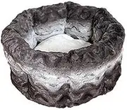 Rosewood 40 Winks Snuggle Oval Plush Dog Bed, Grey/Cream