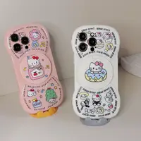 在飛比找蝦皮購物優惠-新款iphone外殼 CD碟鏡子支架甜甜圈Kitty適用於i