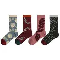 在飛比找蝦皮商城優惠-大唐襪業 D464獨家原創時尚個性復古風格襪子抽象畫男女純棉