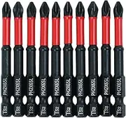 AUTOTOOLHOME 10 Pack Phillips PH2 Magnetic Anti Slip Screwdriver Bit Set 2.5" L TS2 Anti-Slip Long Drill Bits Impact Driver Bits