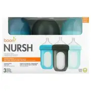 2 X Boon, Nursh, Silicone Pouch Bottle, 3m+, Medium, 3 Bottles, 8 oz (236 ml) Ea