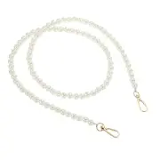 Imitation Pearl Purse Chain 39" with Metal Buckle for DIY Handbag, Light Gold