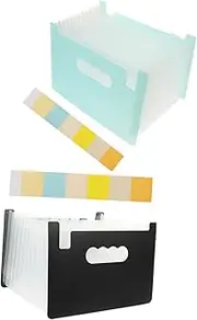 CAXUSD 2pcs Storage Organizer Folder Bag Accordion Type for Receipts Bills Tax Documents