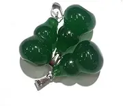 [Generic] 10pcs Natural Stone Crystal Agates Gourd Shape Pendants Pendant for Jewelry Making DIY Necklace Accessories Size 13mmx22.5mm Git for Girls (Metal Color : Malaysian Jade)