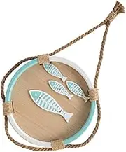 GOOHOCHY 1pc Wooden Key Holder Wall Rack Mediterranean Style Round Key Organizer for Home Decoration for Jewelry and Small Items Storage Space Saving Design Housewarming Present