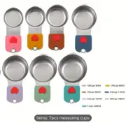 7pcs Stainless Steel Measuring Cup & Spoon Set with Colorful Silicone Handles