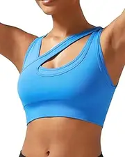 [KIMTREE] Sports Bras for Women, One Shoulder Sports Bras for Women High Support Workout Fitness Training Yoga Crop Tank Tops