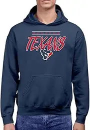 Hybrid Sports NFL - Throwback Brush Script - Officially Licensed Adult Pullover Fleece Hoodie for Men & Women