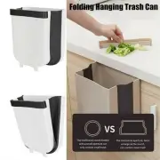 Wall Mounted Foldable Waste Bin Kitchen Cabinet Door Hanging Trash Cupboard 12L