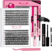 DIY Lash Extension Kit 280Pcs Lash Clusters Eyelash Extension Kit with