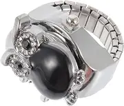 [Holibanna] Ring Watch Owl Key Holder Watched Digital Watch Wristwatch for Men Rings for Day-to-day Watch Pocket Watch Square Watches Waterproof Watch Running Watch Zinc Alloy Black