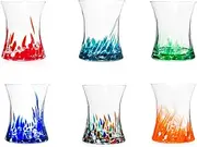 H&H Set of 6 Venetian Tulip Coloured Glasses Cl36