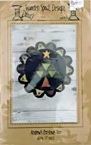 Andrew's Christmas Tree Applique 14" Round Wooden Spool Designs wsd#115 New