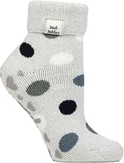 [HEAT HOLDERS] SOCKSHOP Ladies Socks - Turn Over Cuff Sleep Lite, Warm Chunky Thermal Bed Socks, Patterned, 1 Pair Pack Size 4-8