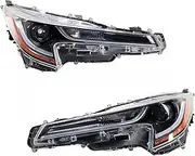Driver & Passenger Side Headlight Assembly Set Headlights Driver & Passenger Side Compatible with 2020-2022 Toyota Corolla TO2518197 TO2519197