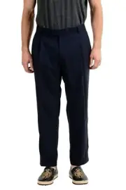 Hugo Boss "Fatal191F1" Men's 100% Wool Navy Blue Dress Pants US 32 IT 48
