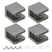 Glass Shelf Bracket, Glass Clamp Clip Support with Screws Black