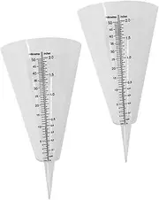 Abaodam 2Pcs Cone Shaped Rain Gauge Measuring Cup Transparent Rainfall with Scale Accurate Outdoor Water Measuring Tool for Precipitation Sprinkler Use