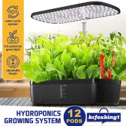 12 Pods Hydroponics Growing System LED Grow Light Indoor Herb Garden Kit