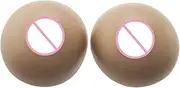 [BaronHong] Sticky Silicone Breast Forms Mastectomy Prosthesis Bra Portable Fake Boobs For Cosplay CrossDresser;Circular 1 Pair