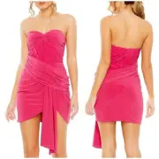 NWT Ieena Mac Duggal 11565 Strapless Sweetheart Neckline Ruched Dress Mini Sz 8