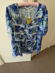 Taking Shape Natural Paisley Smock Top Size 22 (L)