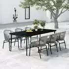 7 Piece Garden Dining Set Grey