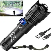 taoquwe Flashlights High Lumens LED Rechargeable, 990000 Lumen Super Bright Flashlight High Power USB Flash Light,Waterproof Handheld LED Flashlight for Camping Hiking