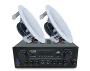 Bluetooth Amplifier + 2x6" Ceiling Speakers Package Cafe Restaurant 172C+C62