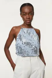 Sequin Halterneck Cami