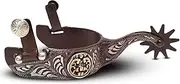 Colorado Saddlery Cali Roper Spurs for Men - Antique Brown, Stylish Boot Spurs with 1-1/2" Ten Point Rowels - Perfect for Trail Riding, Horse Tack, Outfitting - Comes in a Pair