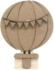 Foundations Decor Interchangeable "O" Wood Shape Fly High Hot Air Balloon