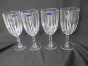 4 Waterford Crystal Omega Glass Set Wine Water Ice Tea Goblets Marquis