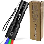4 in 1 LED Torch Super Bright 900 Lumen Red, Green & Blue Light Multifunctional Torch with Adjustable Focus Waterproof Torch