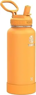 Takeya Actives 32 oz Vacuum Insulated Stainless Steel Water Bottle with Straw Lid, Premium Quality, Honeycomb