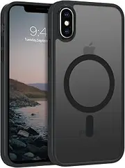 BENTOBEN Case for iPhone Xs Max, Skin-Friendly Touch Slim Shockproof iPhone Xs Max Phone Case Supports Magnetic Wireless Charging, Full-Body Protective Phone Case for iPhone Xs Max 6.5 inch, Black
