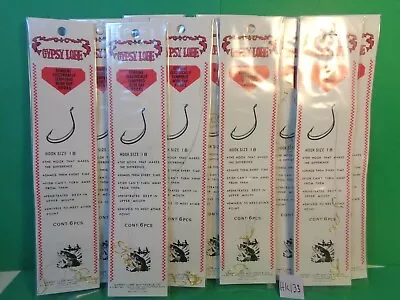 Gypsy Lure Snelled Gold Wide Gap Hooks, Size 18, 10 Packs 60 Total Hooks (New)