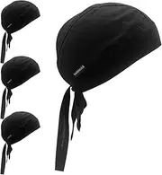 [Owoniule] Cotton Doo Rag Skull Cap Sweat Wicking Head Wraps Breathable Helmet Liner Beanie Dew Rags for Men and Women