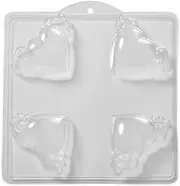 World Of Moulds 4 Cavity Winged Hearts Soap/Bath Bomb Mould Mold M23 x 5