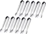Cabilock 10Pcs Stainless Steel Mini Ice Cube Tongs Restaurant Tongs for Sugar Cubes Cocktails Iced Easy to Clean with High Gloss Finish