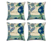 4 pillowcases Office sofa pillowcases Marine life linen pillowcases style2