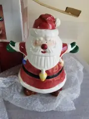 Vintage 90s Santa Claus cookie jar 12" in original box