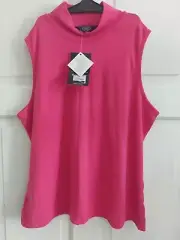 Debenhams Casual Club High Neck Sleeveless Stretchy Top Pink Size Uk 16