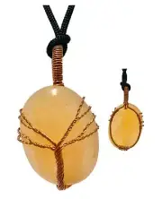 Crystal Wonderland Wisdom Tree Yellow Aventurine Crystal Pendant