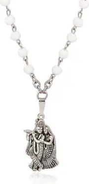 Indian Traditional Lord Radha Krishna Locket In Chain For Unisex