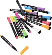 SECFOU 16pcs Light Board Pen Chalk Markers Eraser Liquid Chalk Pens Portable Water-soluble for Kids
