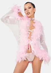 Flirty Nights Feathered Robe