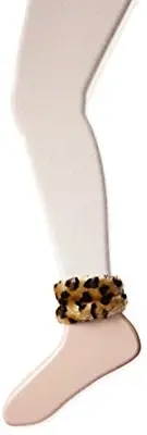 Jefferies Socks Girl's 2-6X Faux Fur Footless Tights Ivory/Leopard