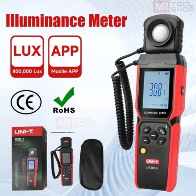 UNI-T UT381A Digital Illuminance Light Meter Lux Meter Bluetooth 400,000lux CCF