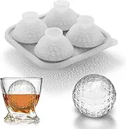 ACOOKEE Novelty Golf Gifts Ball Ice Maker Mold, 2.2" Large Sphere Round Ice Cube Mold for Cocktails, Whiskey, Bourbon Chilling, 4 Hole Fun Shapes Big Silicone Circle Ice Cube Trays